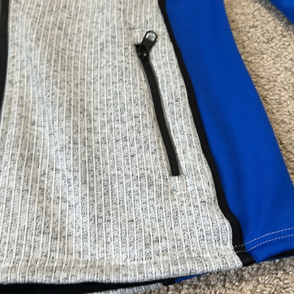 Calvin Klein Performance Full Zip Jacket Hoodie Large  Gray/Black/Blue - Picture 2 of 7